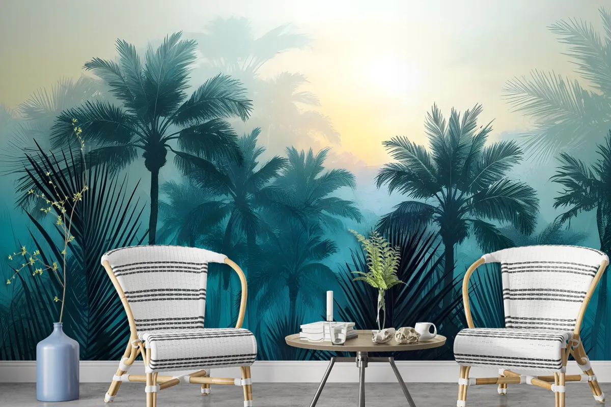 Tropical Palm Forest Wallpaper Mural