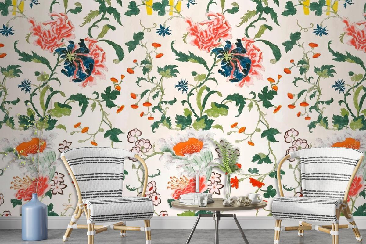 Vintage Floral Pattern Wallpaper Mural