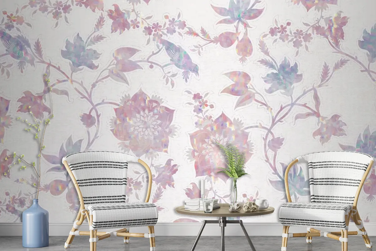 Vintage Nature Holographic Composition Wallpaper Mural