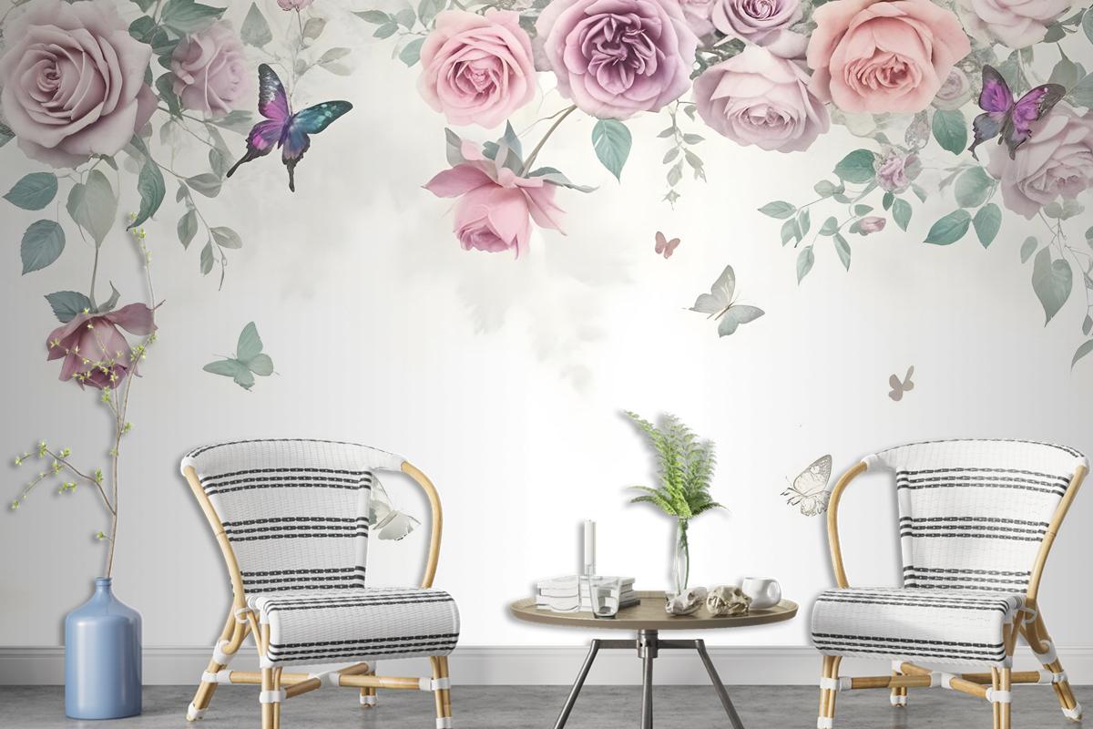 Vintage Peony Flowers Wallpaper Mural