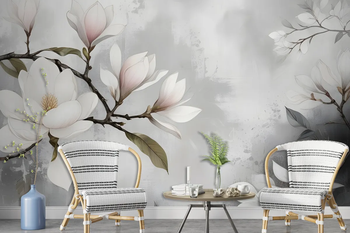 Vintage Retro Floral Bouqet Wallpaper Mural