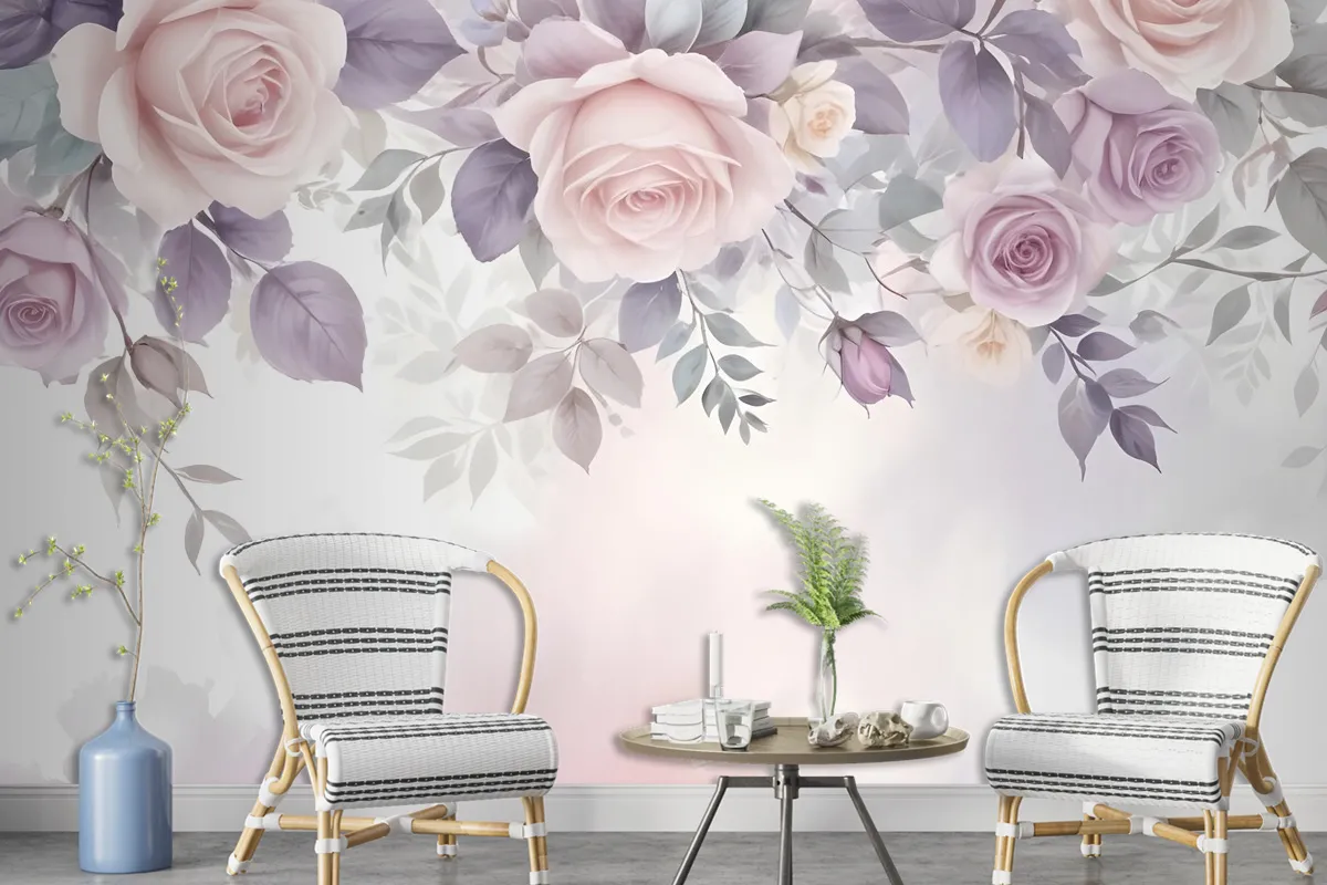 Vintage Vine Floral Wallpaper Mural