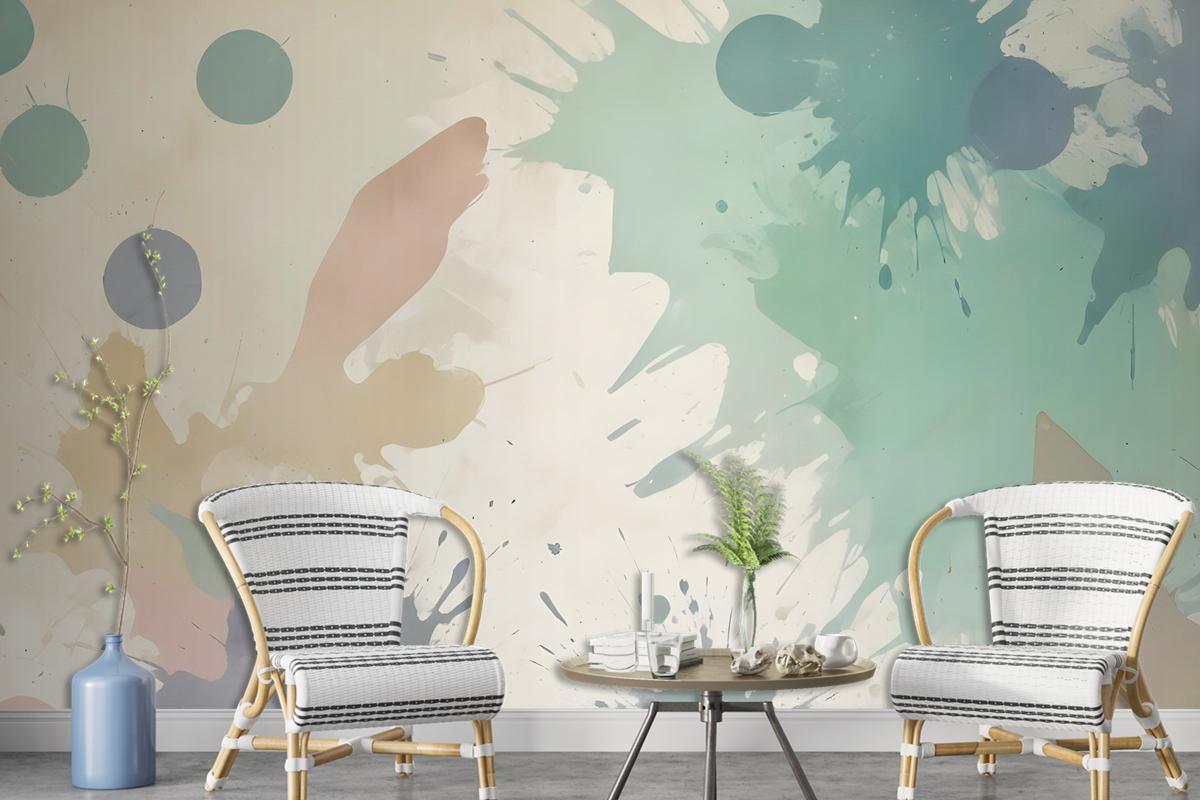 Watercolor Abstract Flowers Wallpaper Mural