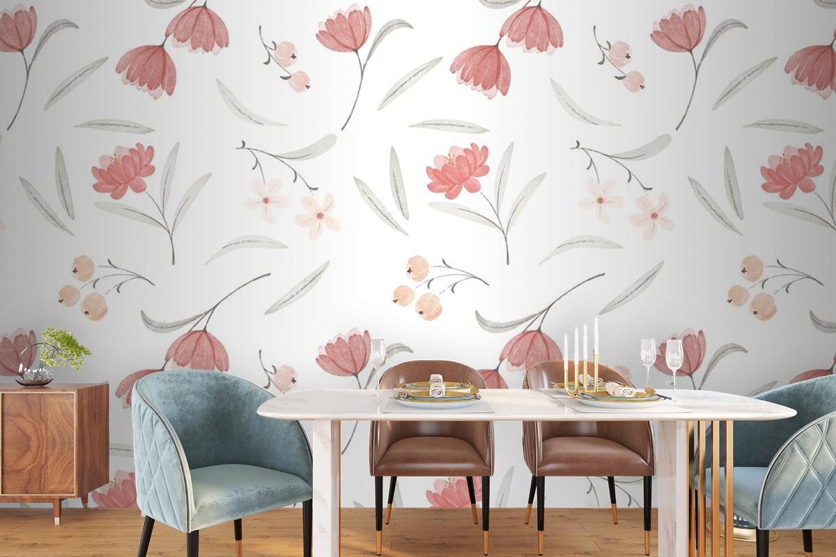 Watercolor Boho Pattern Design Wallpaper Mural