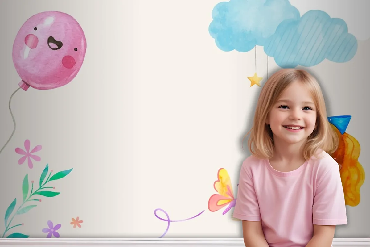 Watercolor Children'S Day In Spanish Background Wallpaper Mural