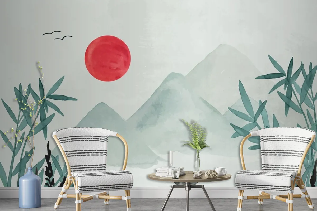 Watercolor Chinese Style Wallpaper Mural