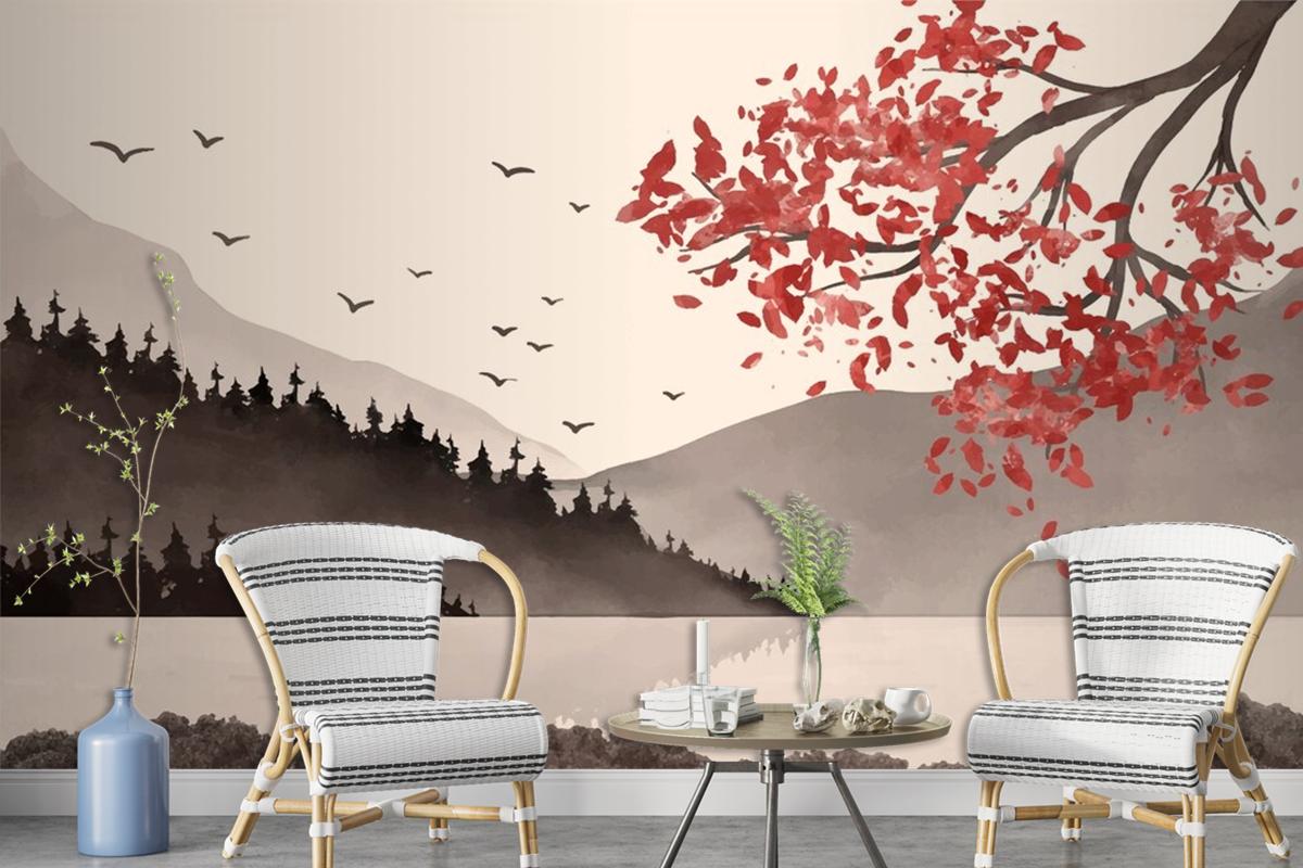 Watercolor Chinese Style Wallpaper Mural