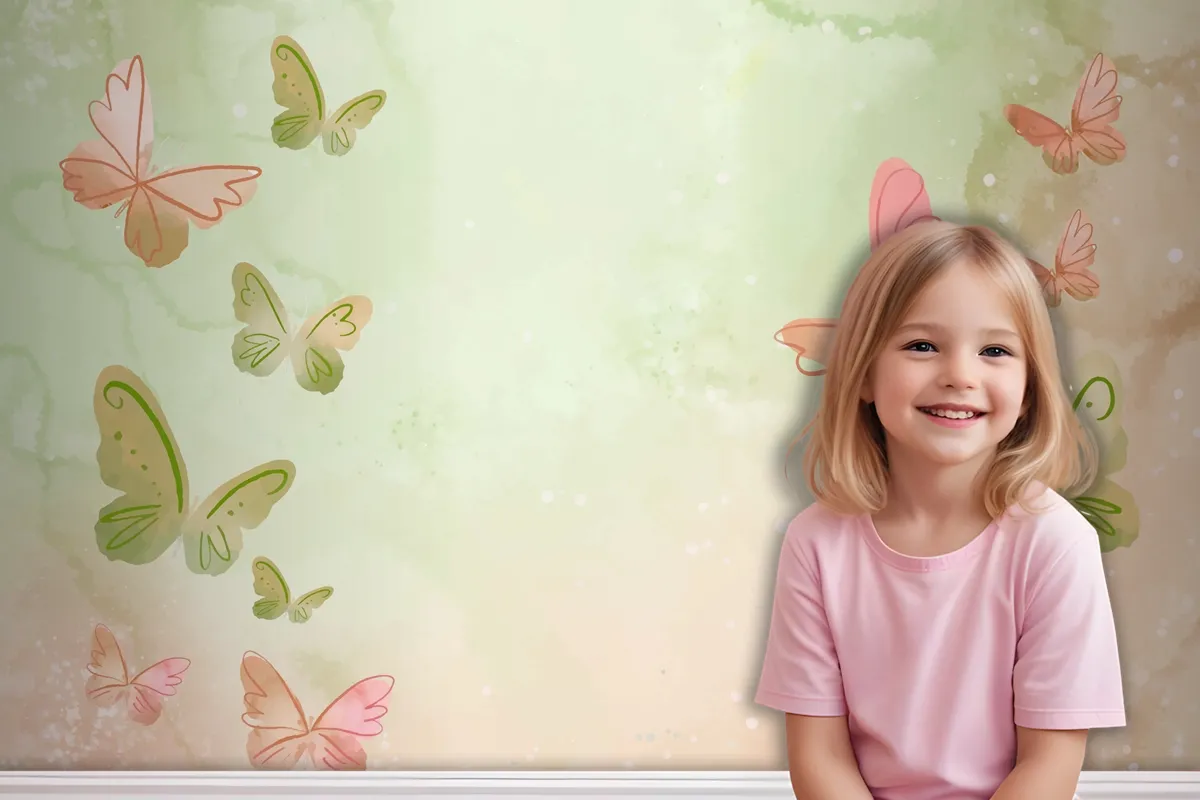 Watercolor Colorful Butterfly Background Wallpaper Mural