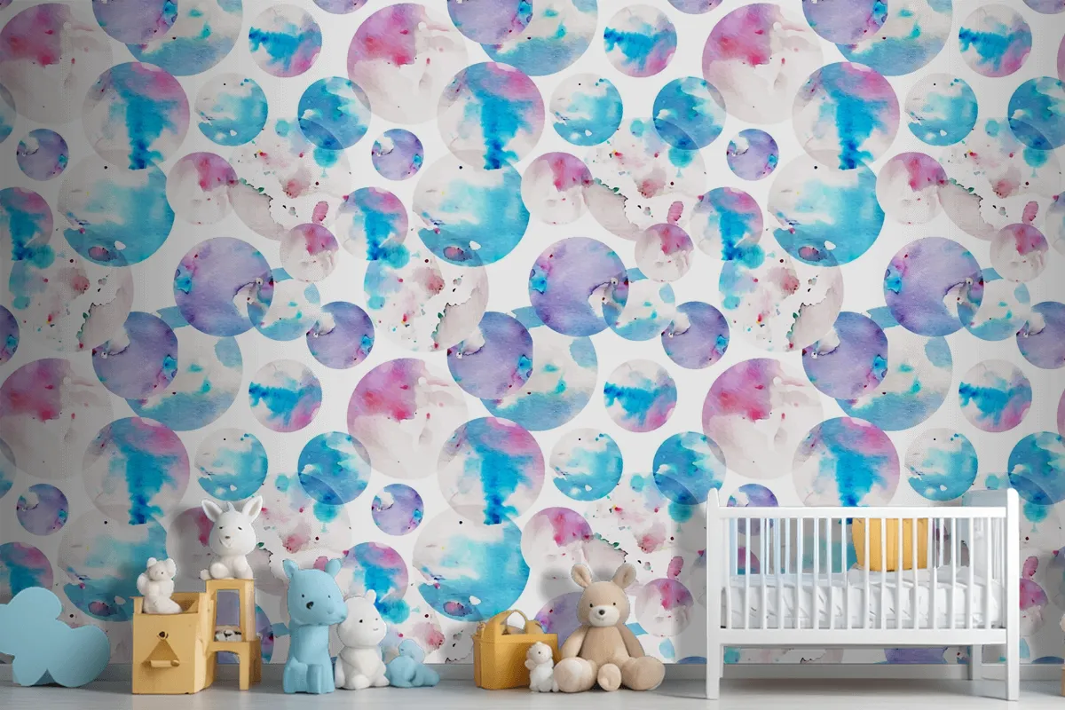 Watercolor Dotty Pattern Wallpaper Mural