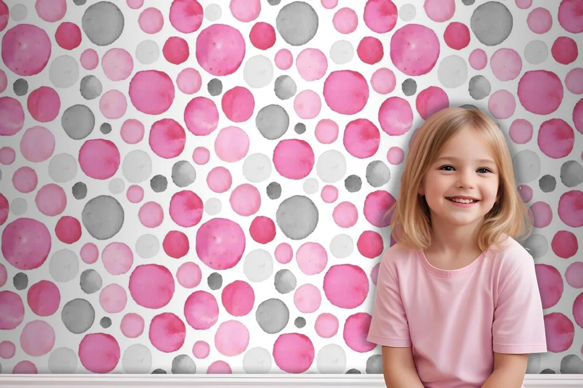 Watercolor Dotty Pattern Wallpaper Mural