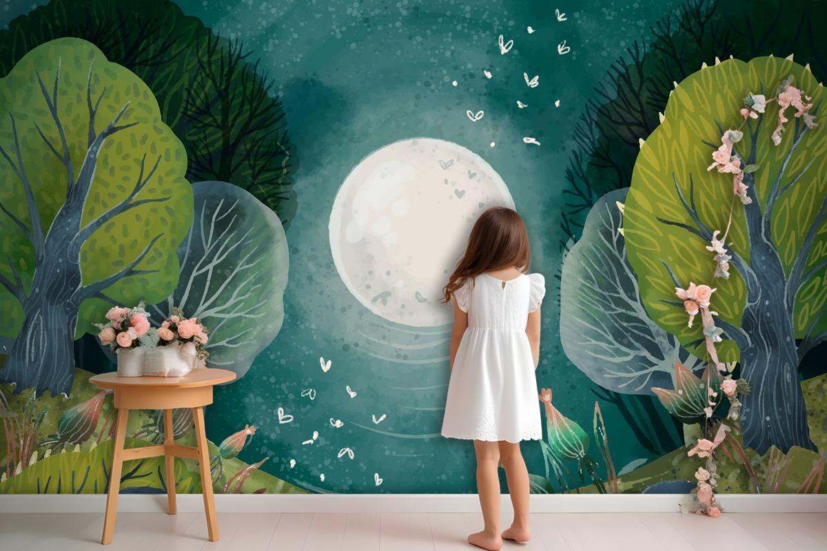 Watercolor Enchanted Forest Wallpaper Mural