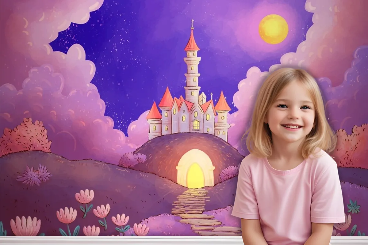 Watercolor Fairytale Background Wallpaper Mural