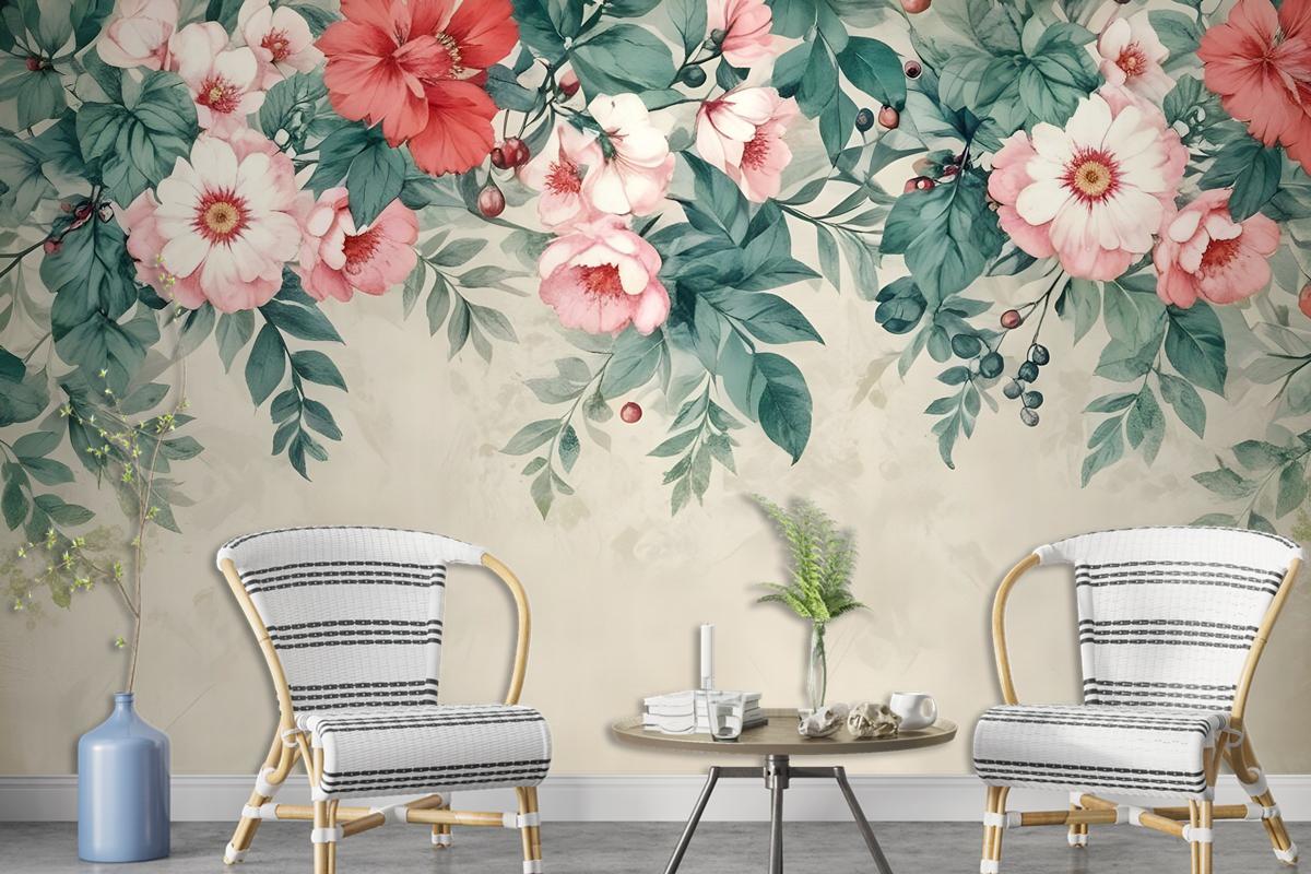 Watercolor Floral Wallpaper Mural