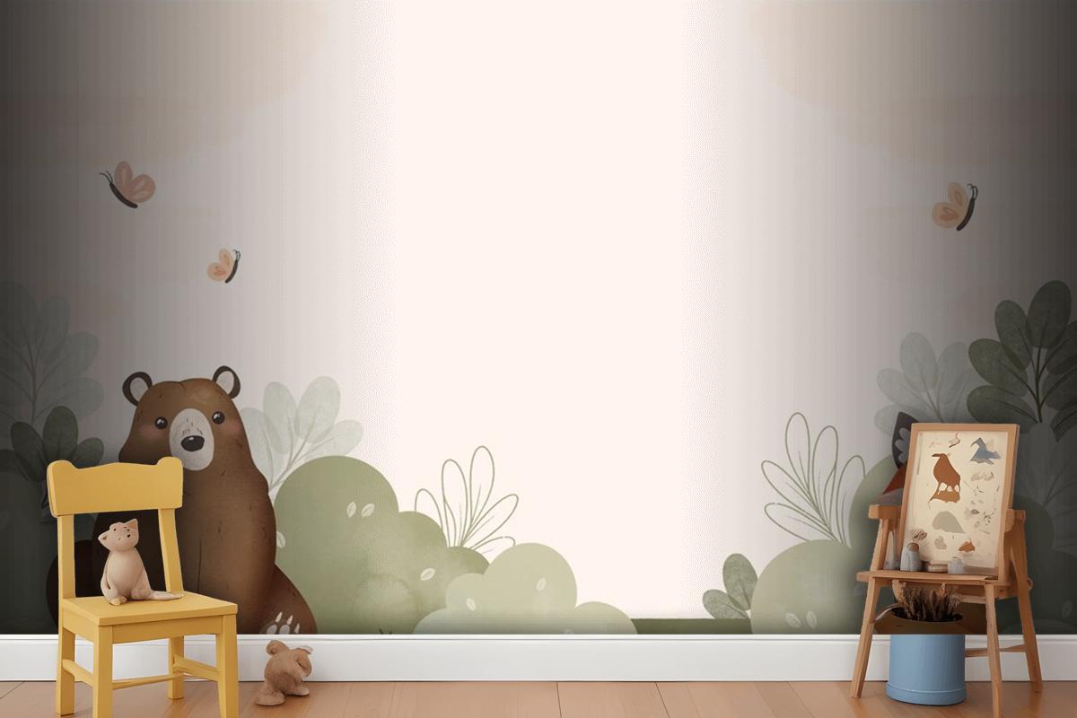 Watercolor Forest Animals Wallpaper Mural