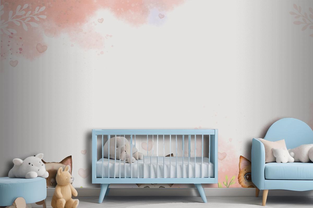 Watercolor International Cat Day Wallpaper Mural