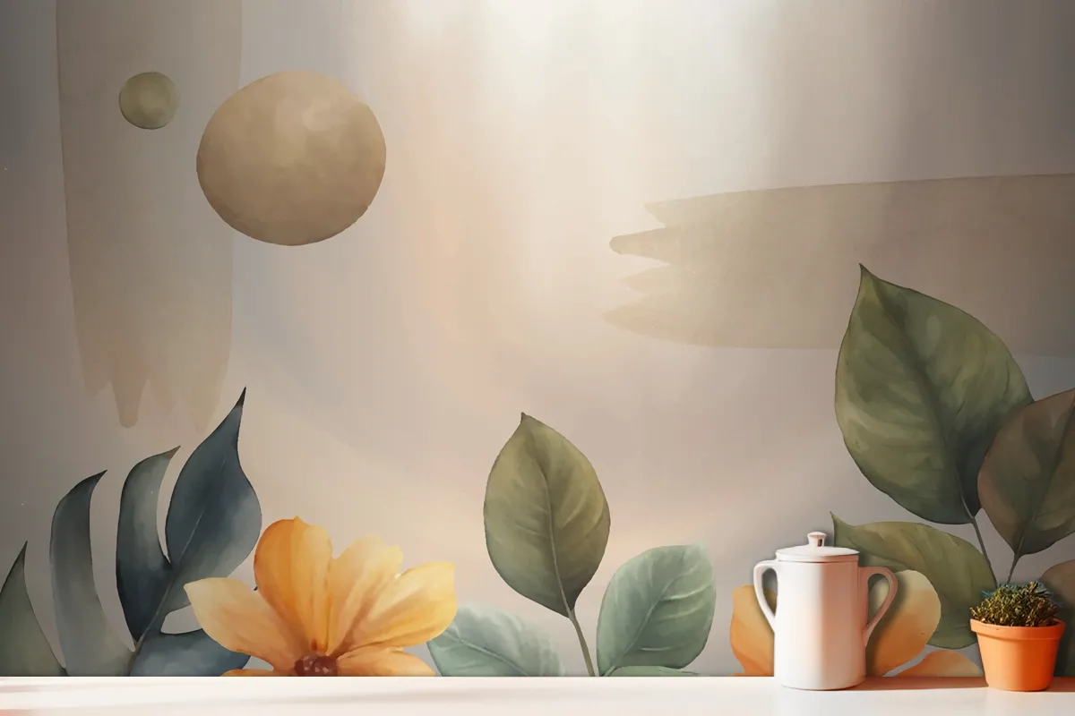 Watercolor Soft Earth Tones Background Wallpaper Mural