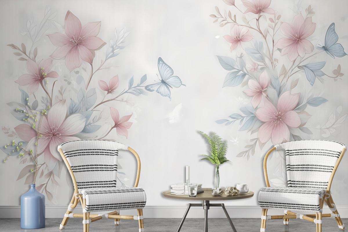 Watercolor Soft Flower Wallpaper Mural