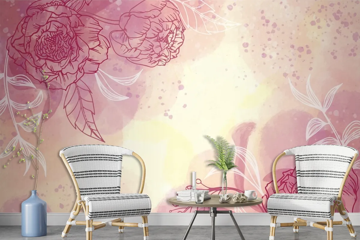 Watercolor Spring Background Wallpaper Mural