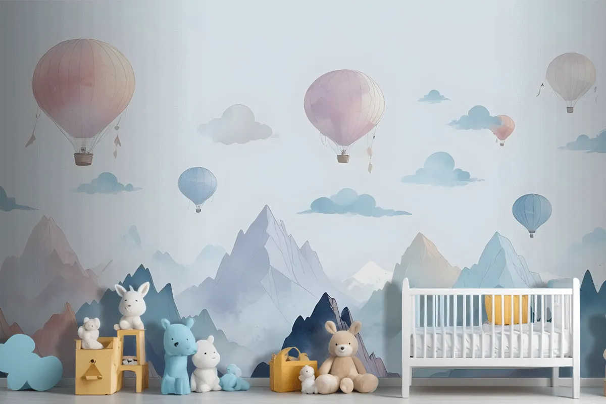 Watercolor Style Kids Landscape Wallpaper Mural