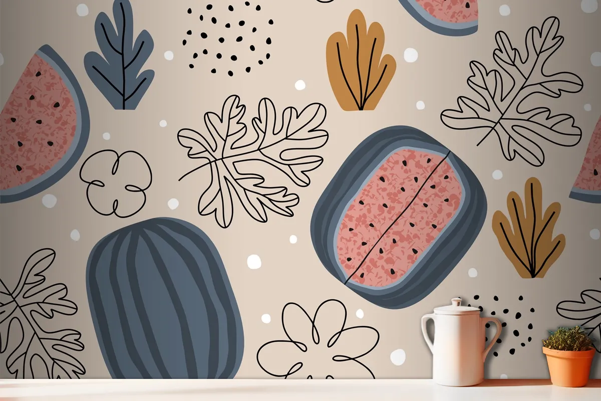 Watermelon Seamless Pattern Kitchen Wallpaper Mural