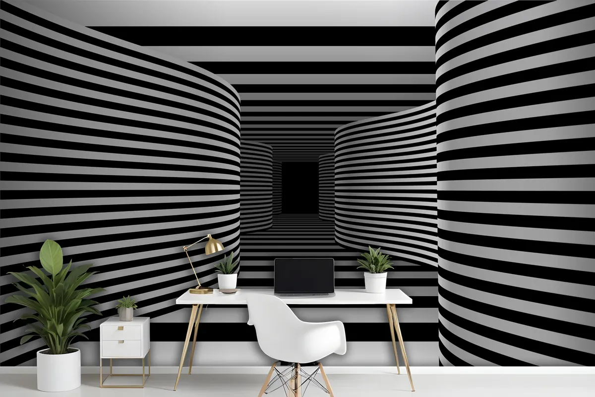 Realistic Optical Illusion Background Wallpaper Mural