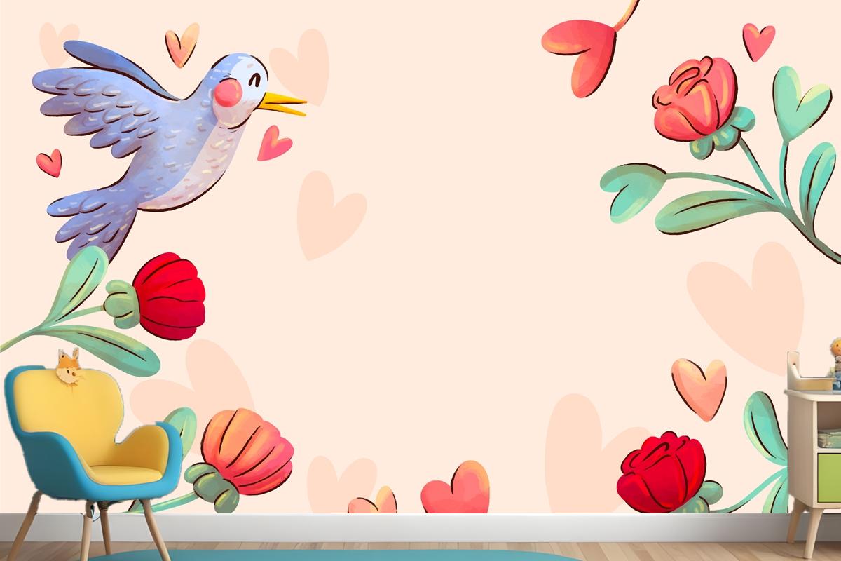 Watercolor Background For Valentines Day Celebration Wallpaper Mural