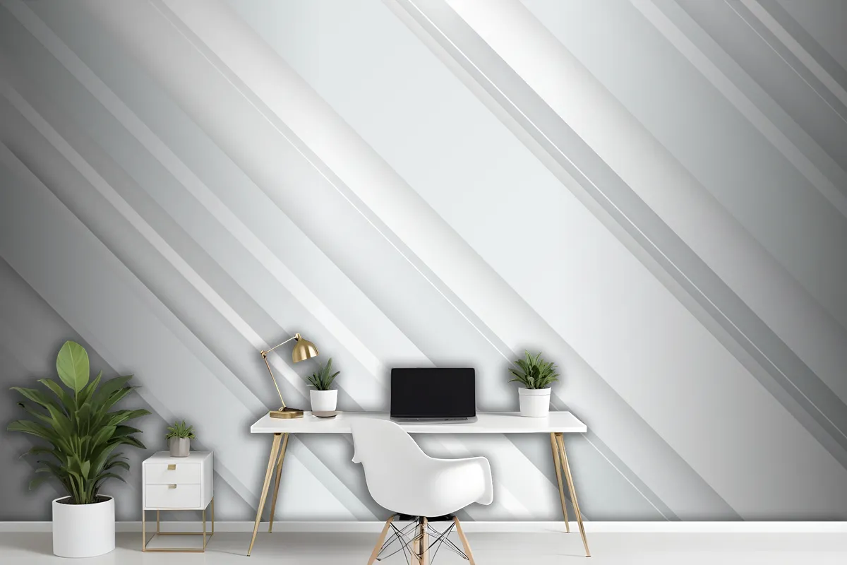 White Abstract Background Wallpaper Mural