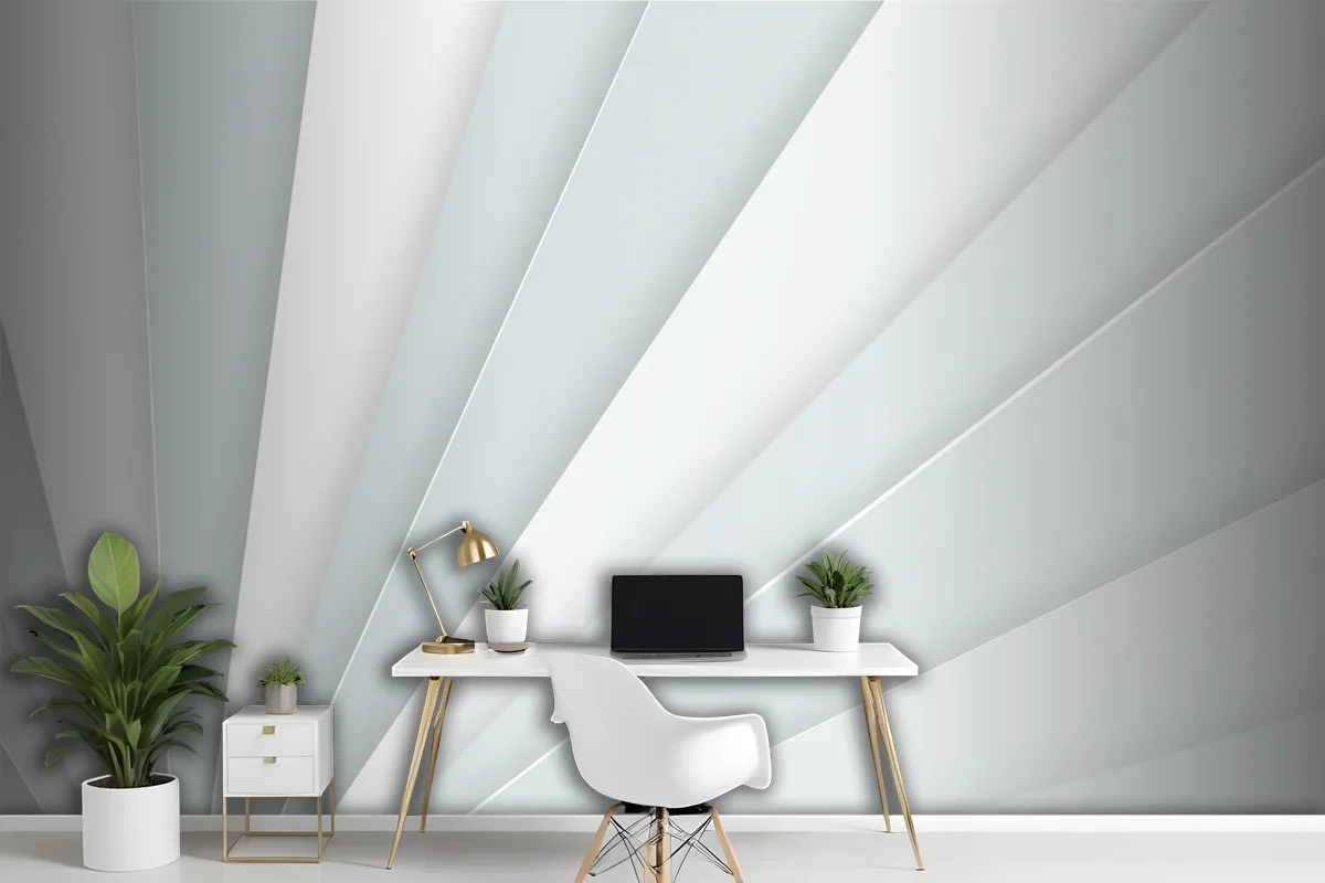 White Abstract Background Office Wallpaper Mural