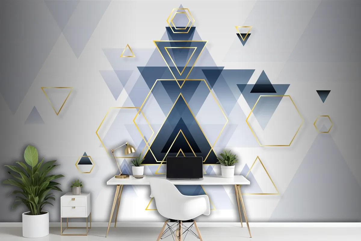 Abstract Gradient Geometric Wallpaper Mural