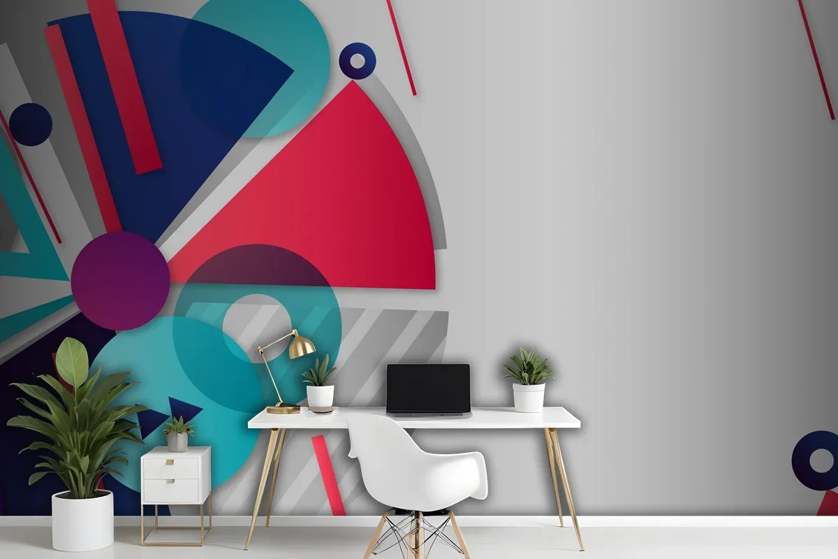 Gradient Multicolored Geometric Wallpaper Mural