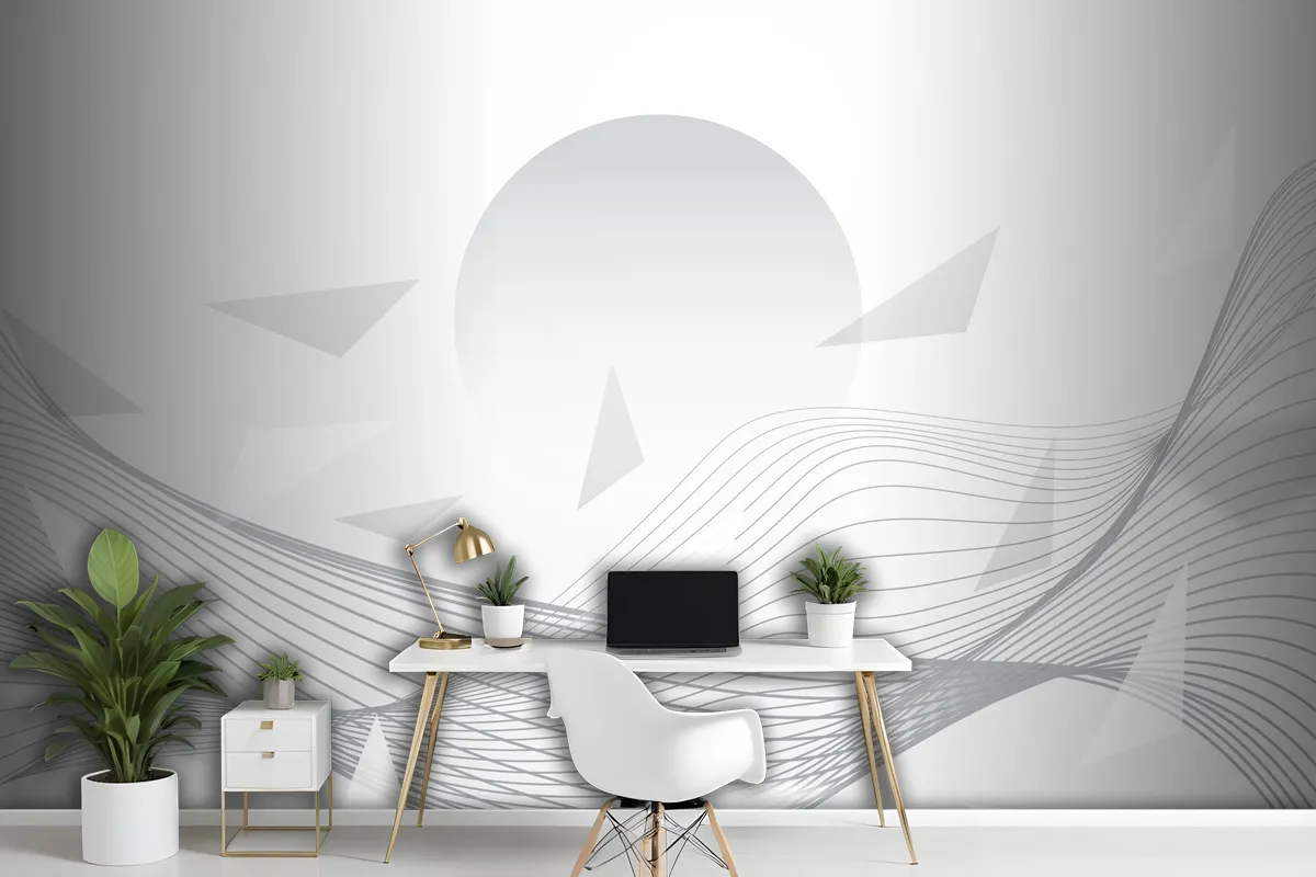 White Abstract Background Theme Wallpaper Mural