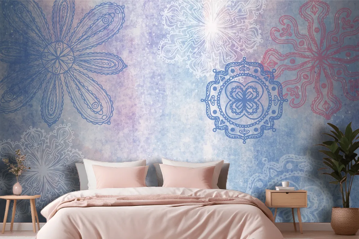 Watercolor Background With Hand Drawn Elements Wallpaper Mural