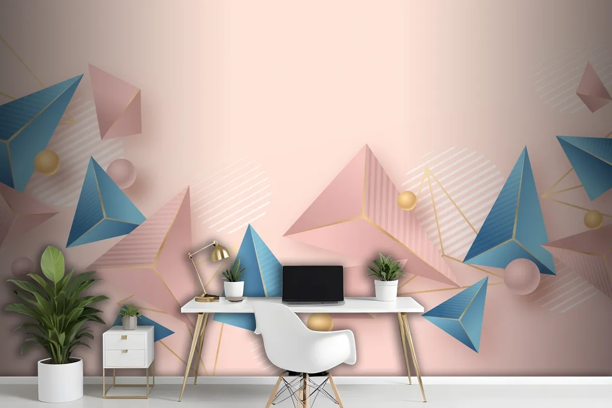 Realistic Polygonal Background Wallpaper Mural