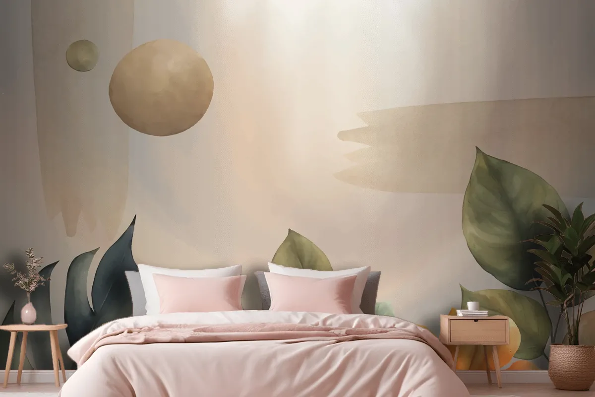 Watercolor Soft Earth Tones Background Wallpaper Mural