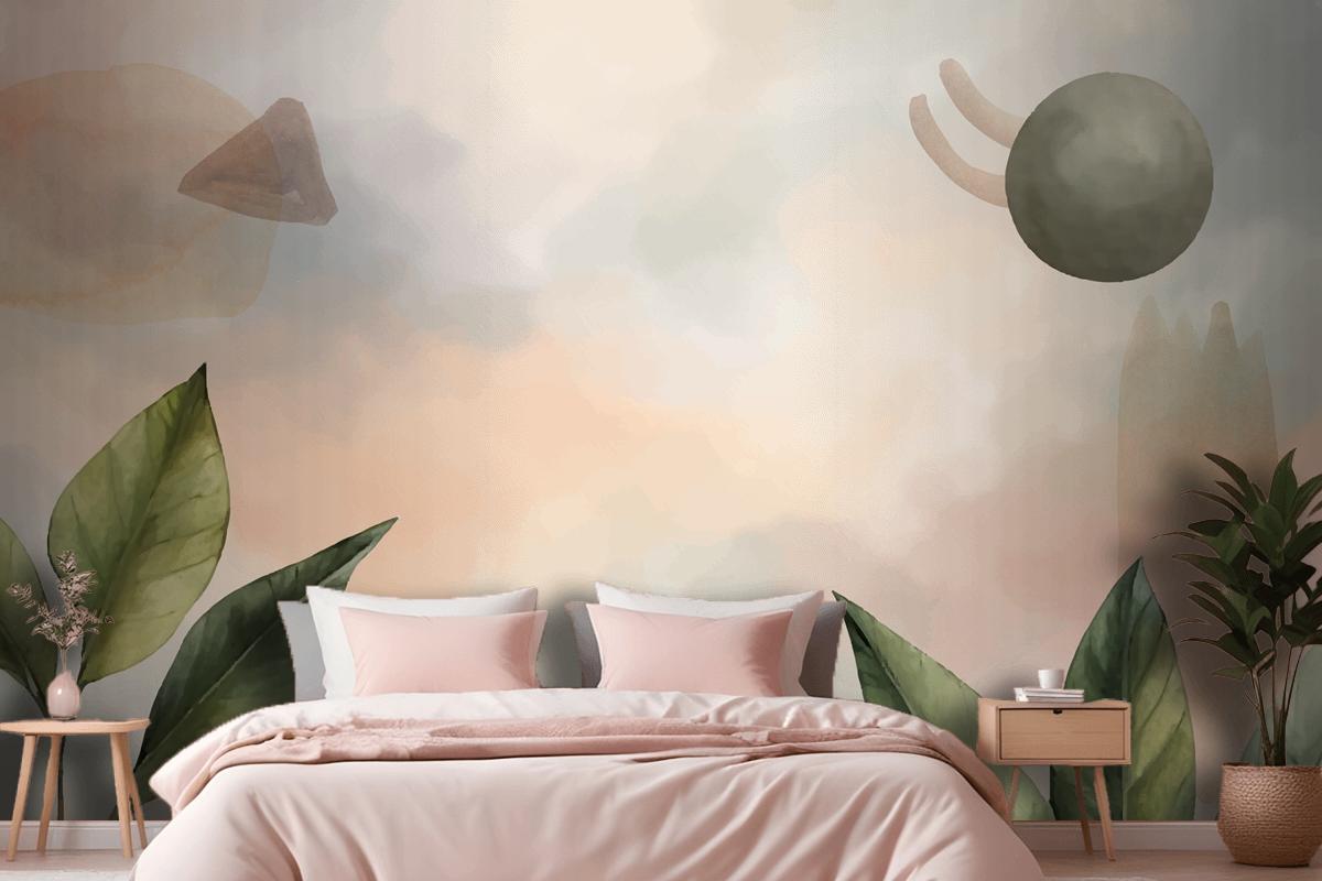 Watercolor Soft Earth Tones Background Wallpaper Mural