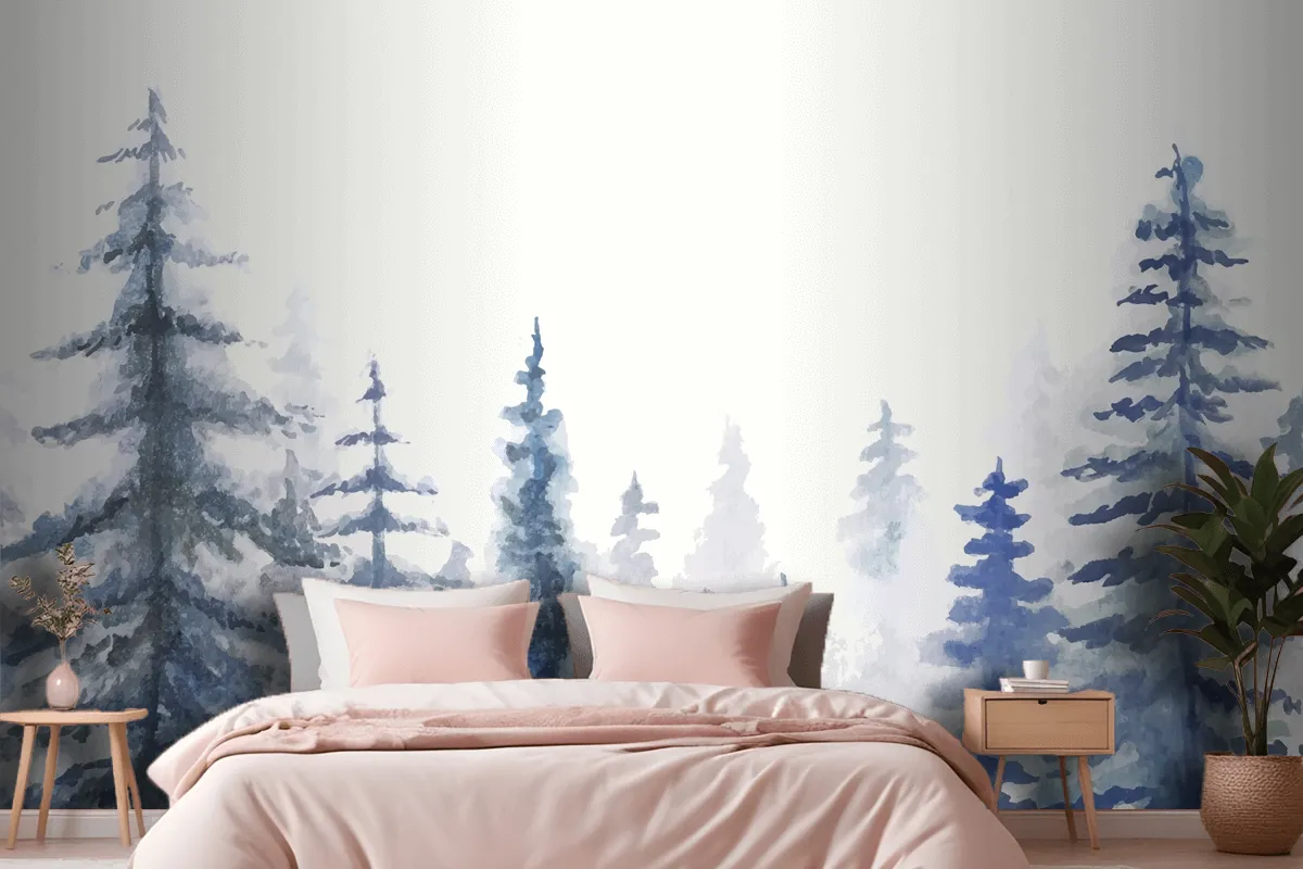 Hand Painted Watercolor Nature Background Wallpaper Mural