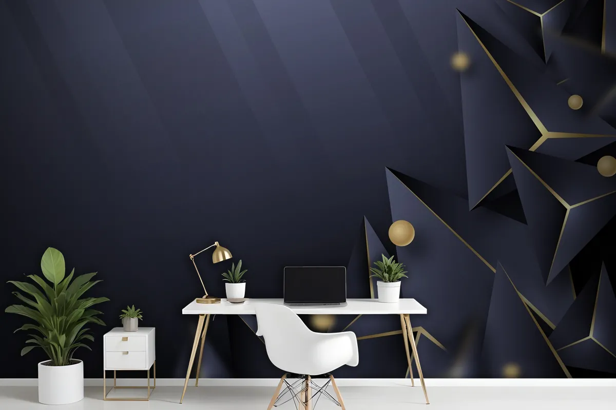 Realistic Polygonal Office Wallpaper Mural