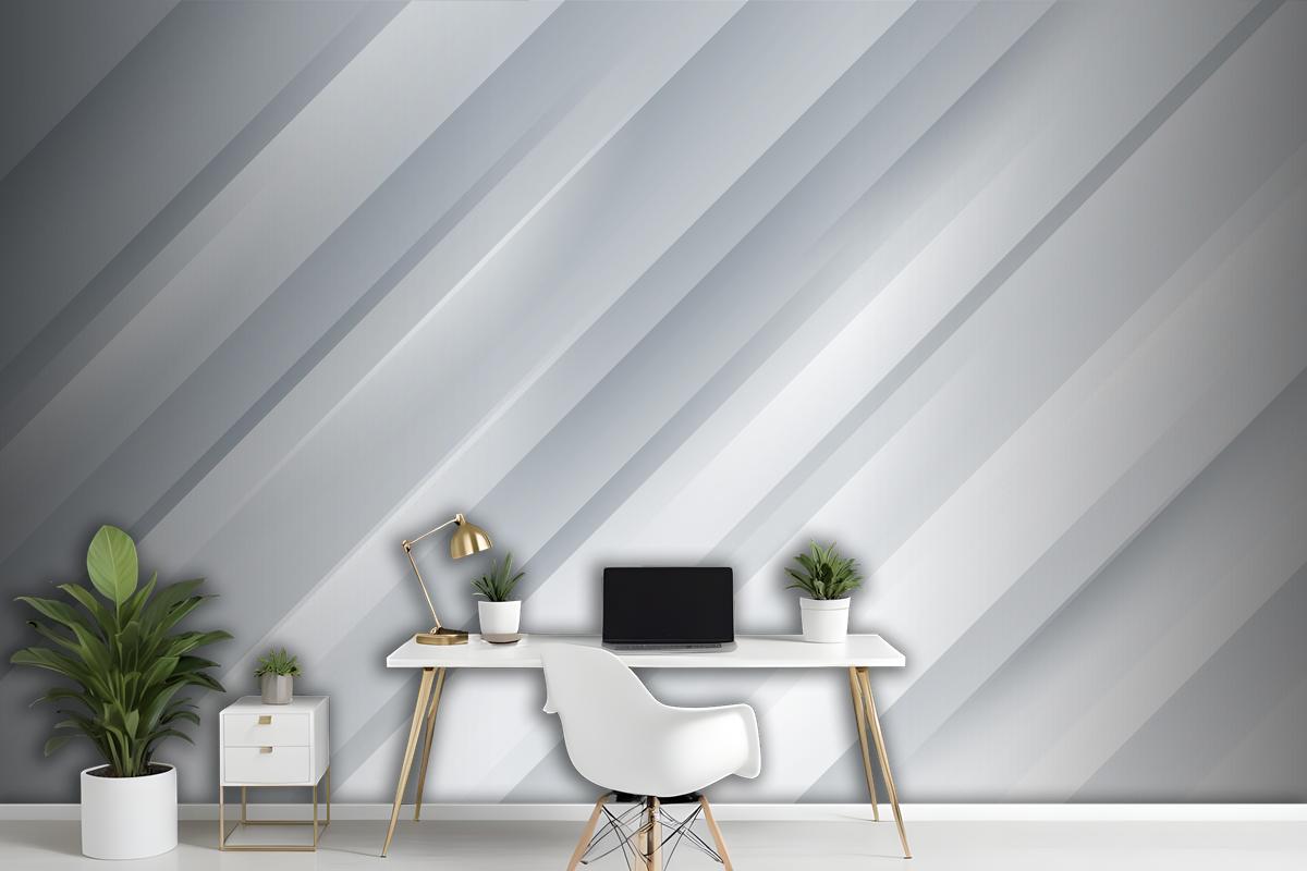 Elegant White Background With Shiny And Shadow Lines Wallpaper Mural