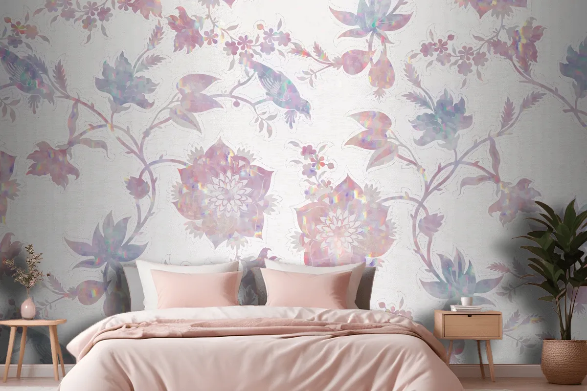 Vintage Nature Holographic Composition Wallpaper Mural