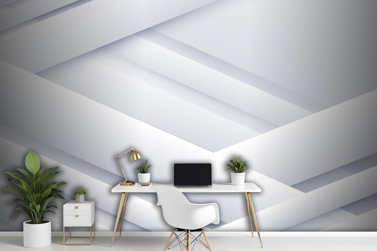 Paper Style White Monochrome Wallpaper Mural