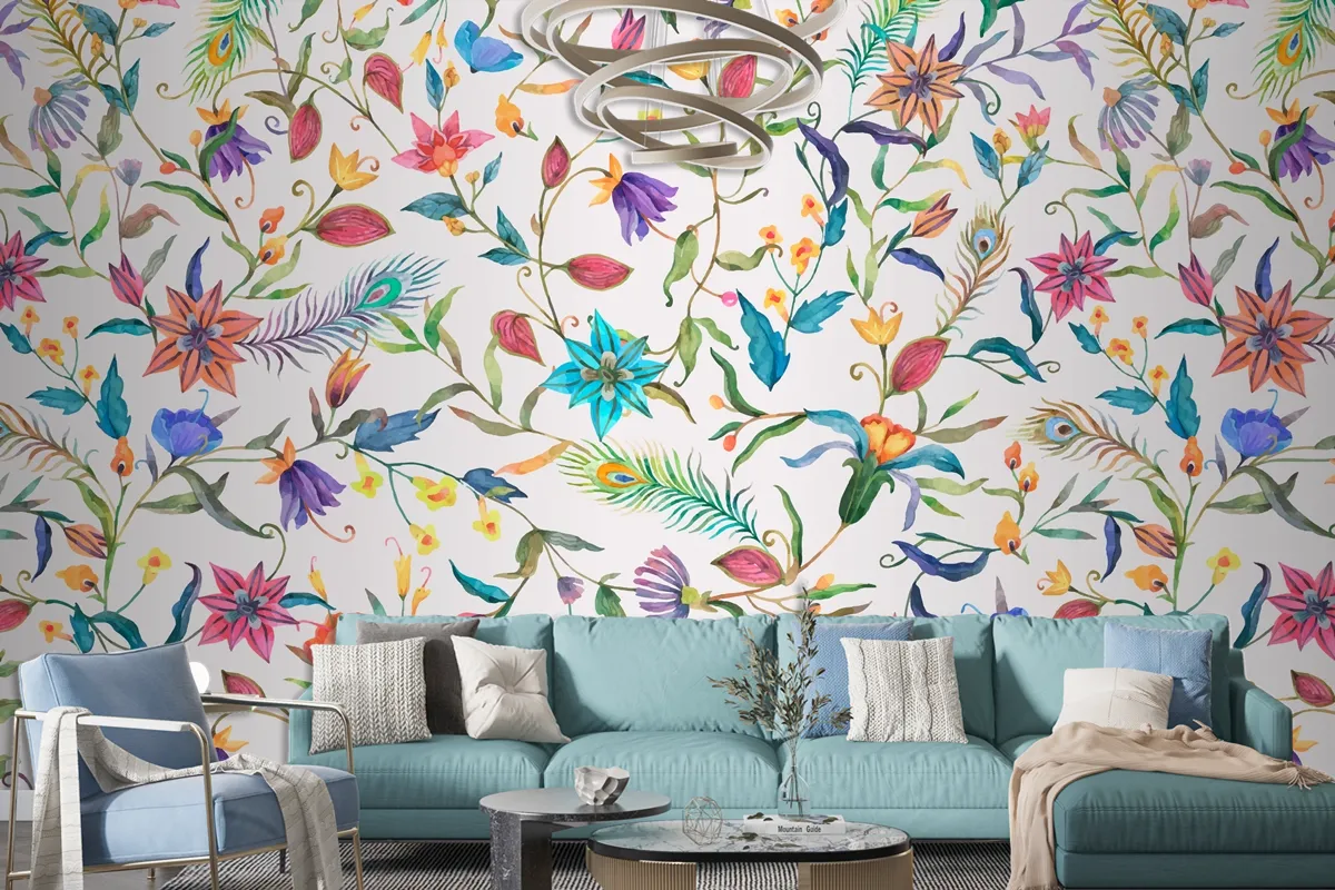 Background Of Floral Pattern Wallpaper Mural