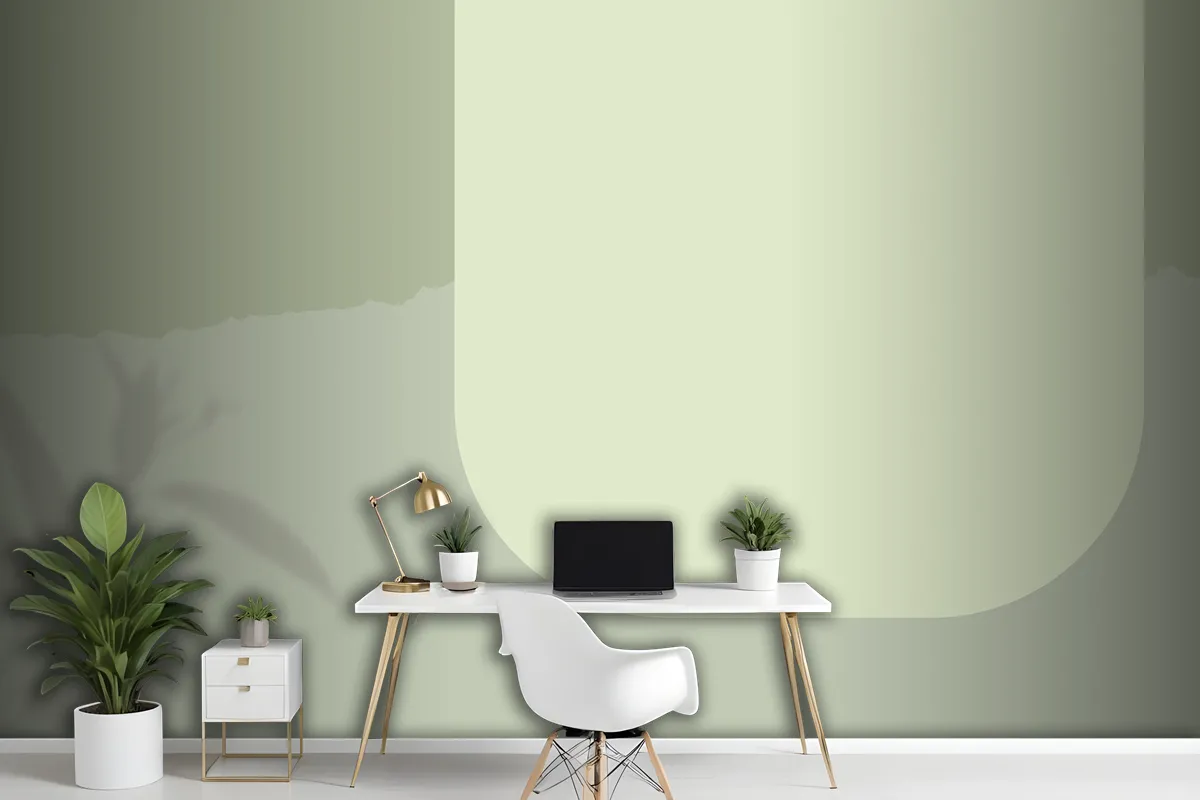 Green Background With Shape Frame Wallpaper Mural