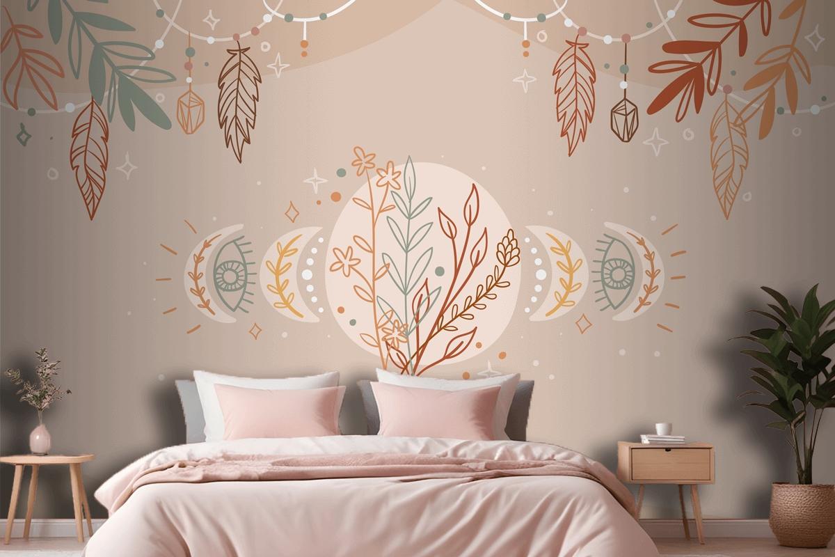 Hand Drawn Boho Background Wallpaper Mural