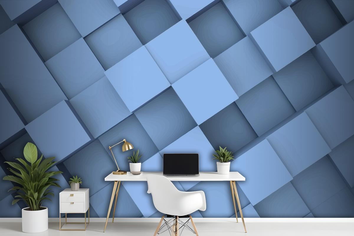 Realistic 3D Geometric Background Wallpaper Mural