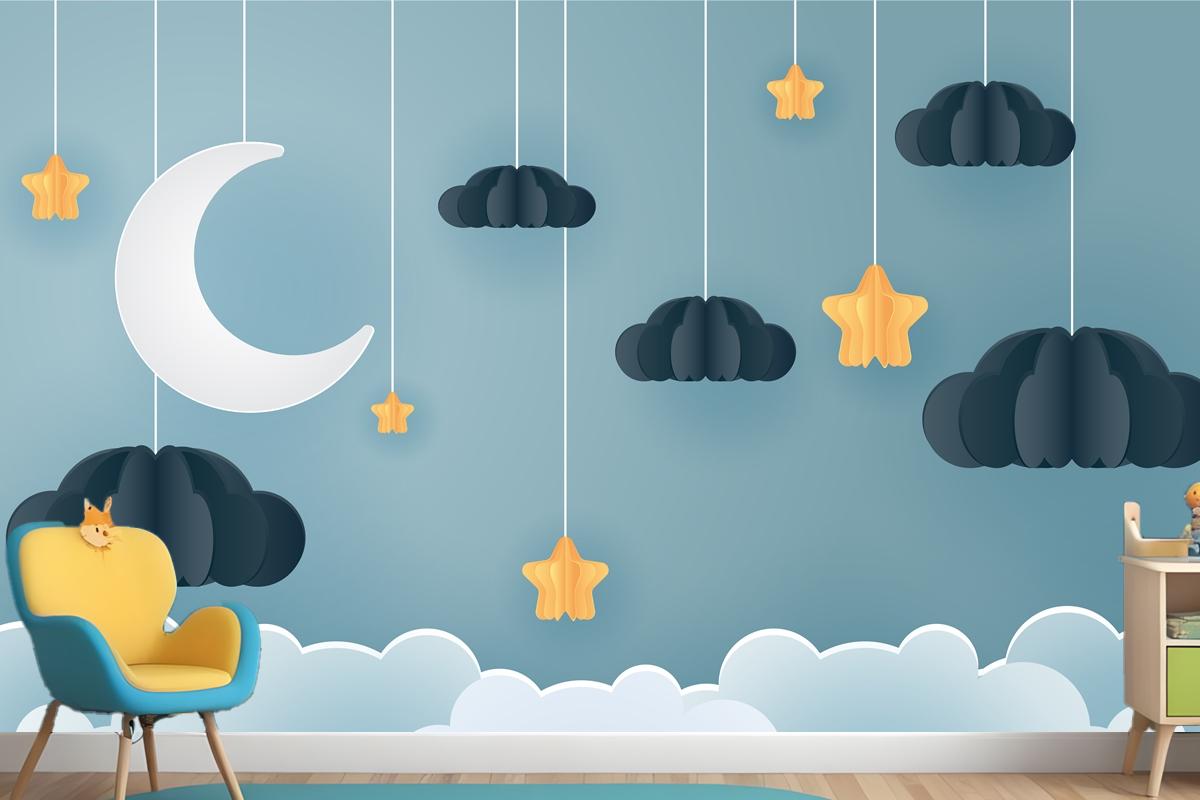 Family In The Moon And Star With The Night Wallpaper Mural