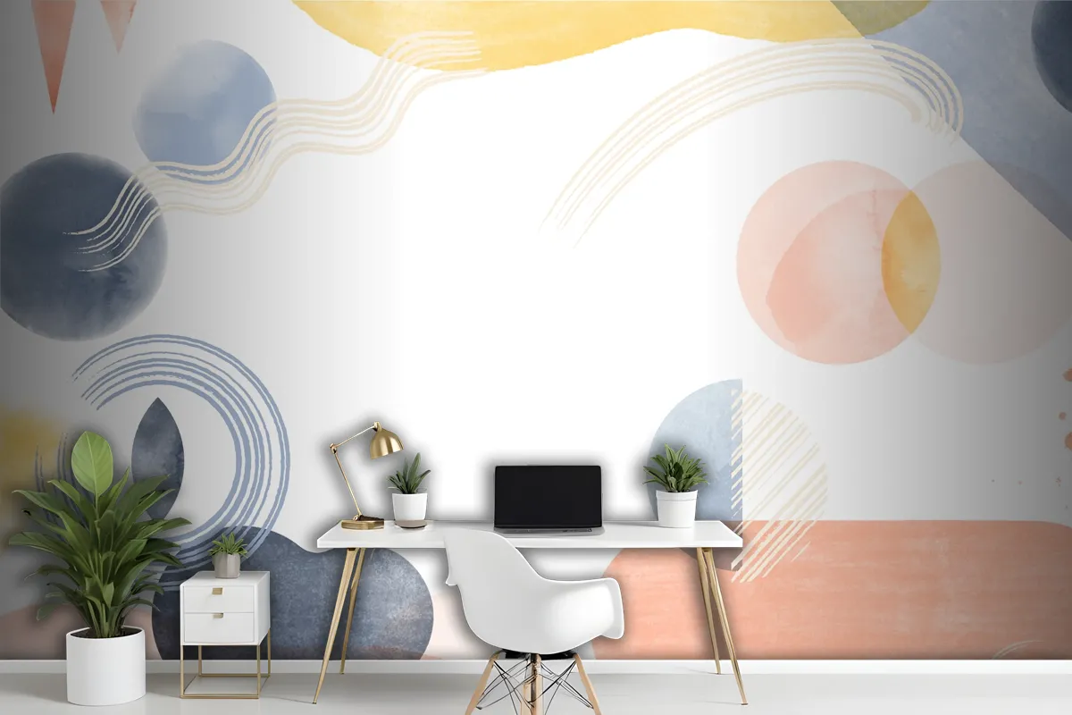 Watercolor Geometric Background Wallpaper Mural