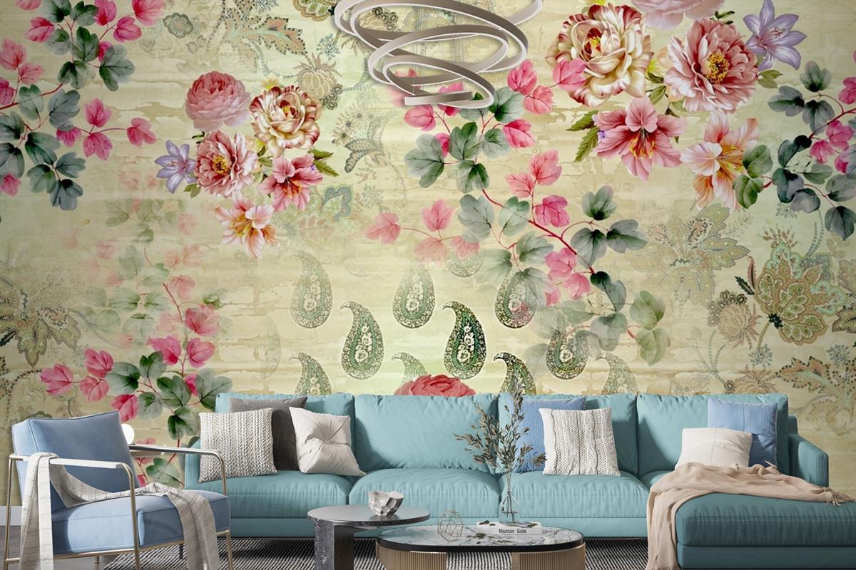 Beautiful Floral Pattern Wallpaper Mural