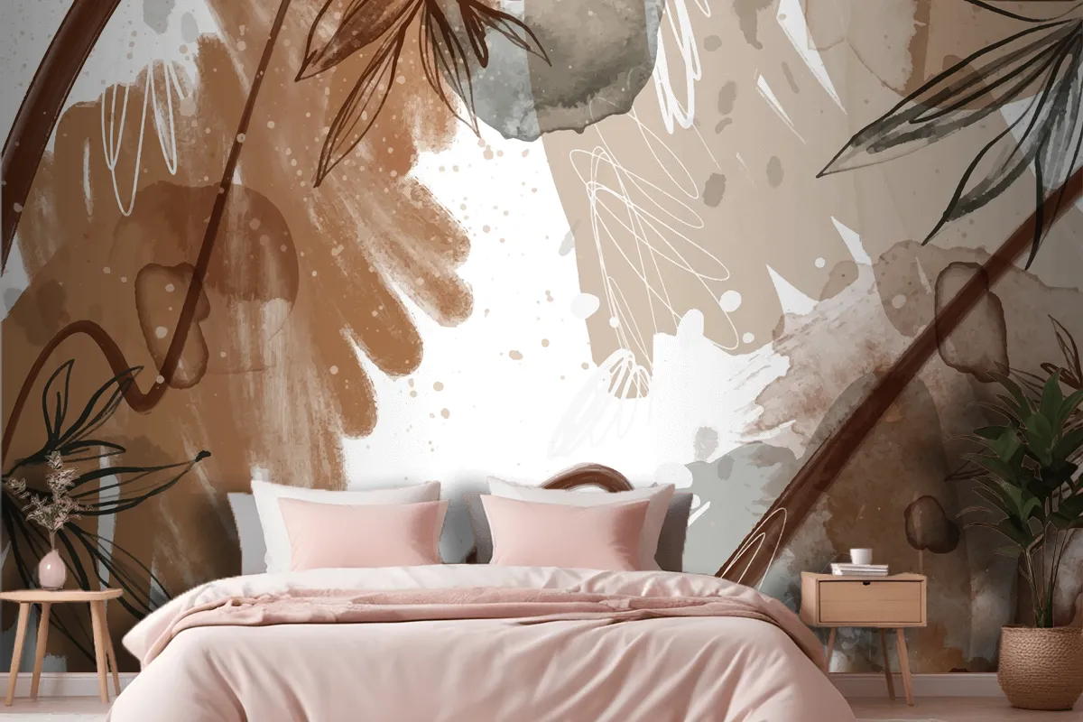 Watercolor Terracotta Background Wallpaper Mural