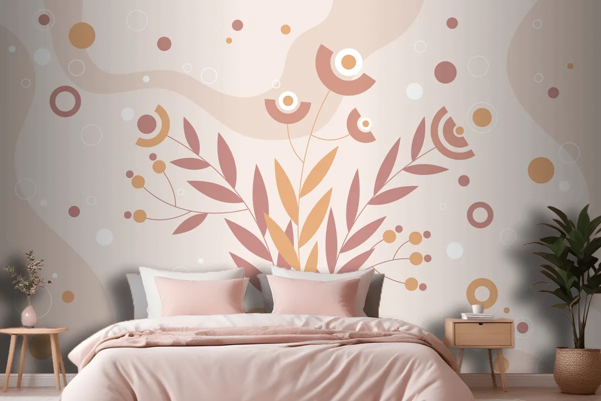 Hand Drawn Terracotta Background Wallpaper Mural