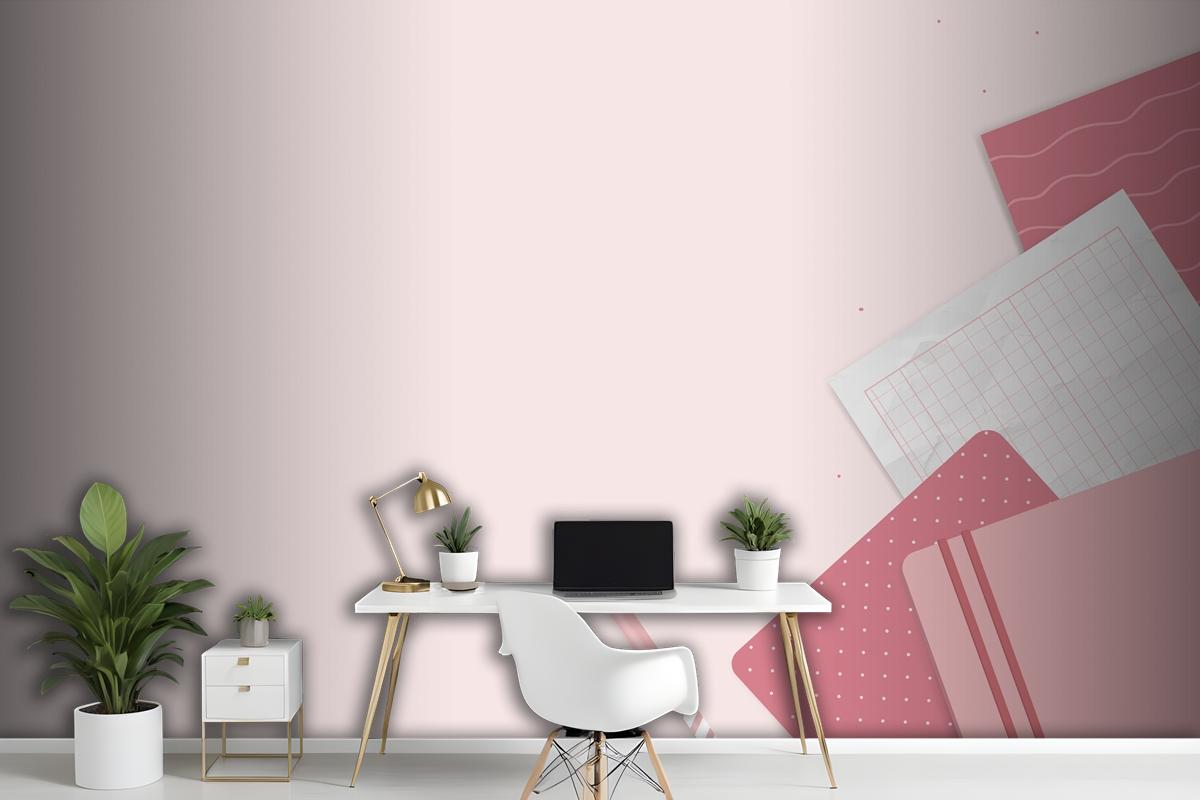 Pink Notepad Planner Set Wallpaper Mural